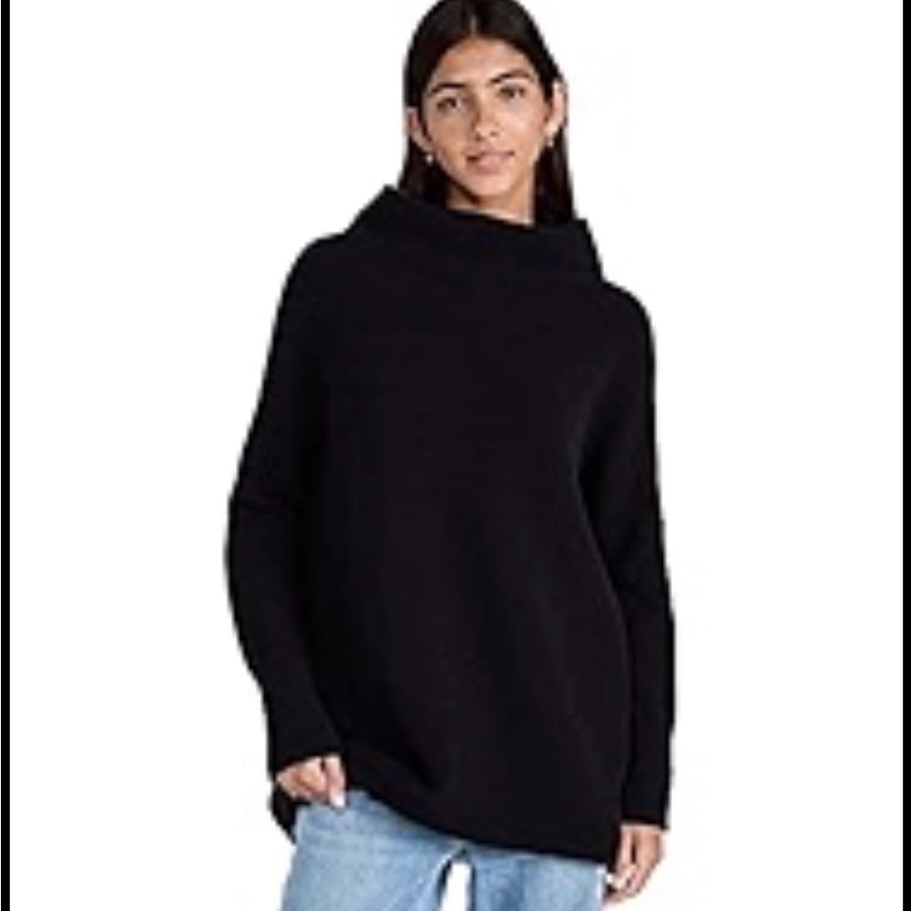Free People Black Ottoman Slouchy Sweater Sz Xs Oversized Euc